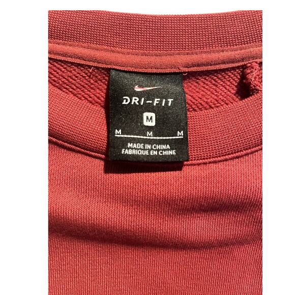 Nike Embossed Logo Sweatshirt Womens Size M Rust Dri Fit - Picture 5 of 8